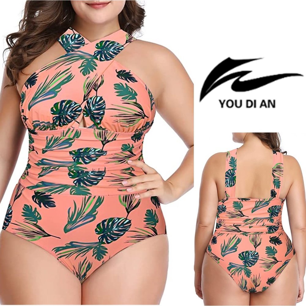 W YOU DI AN One Piece Front Cross Backless Swimsuit  🏊  NEW WITH TAGS!